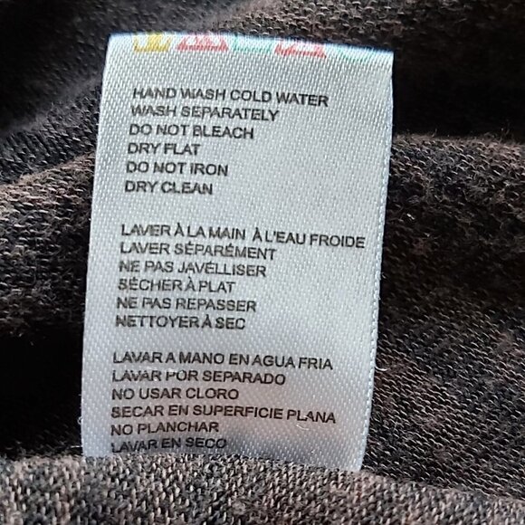 RD Style Charcoal Gray Cold Shoulder Tunic-Long Sleeved, Rayon/Polyester Blend - Picture 5 of 7